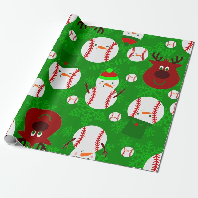 Papel De Regalo navidades de snowman reindes snowflake (Desenrollado)