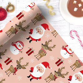 Papel De Regalo Navidades de Snowman, reno de Santa Claus
