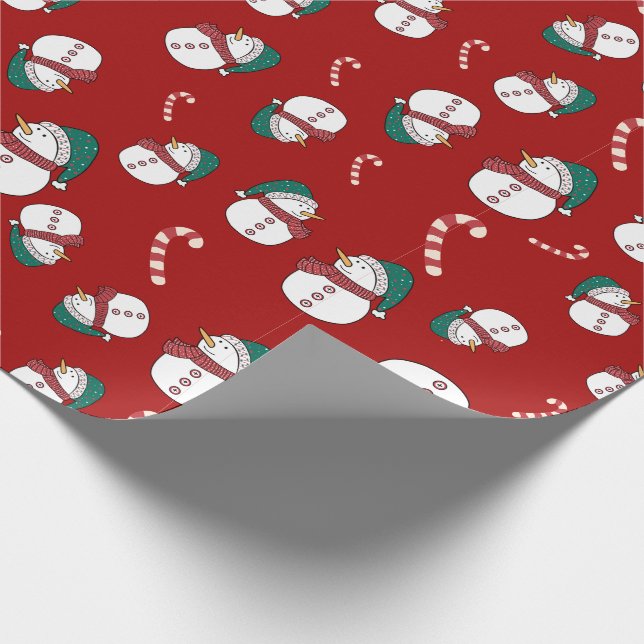 Papel De Regalo Navidades de Snowman y Candy Canes (Esquina)