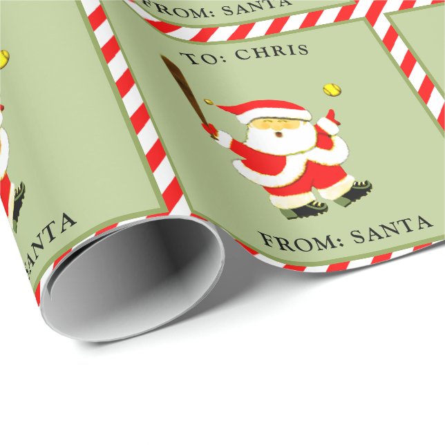 Papel De Regalo Navidades de Softball personalizados (Esquina del rollo)