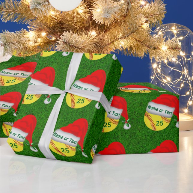 Papel De Regalo Navidades de Softbol personalizados envolviendo pa (Vacaciones)