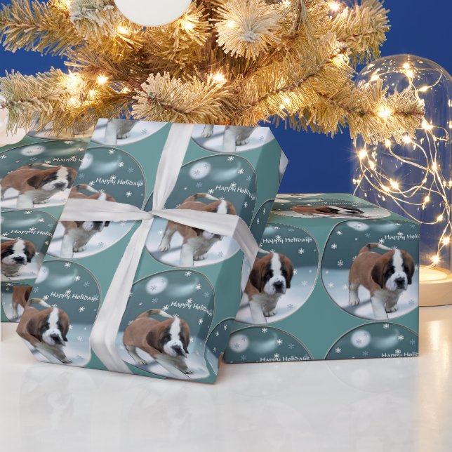 Papel De Regalo Navidades de St Bernard (Vacaciones)