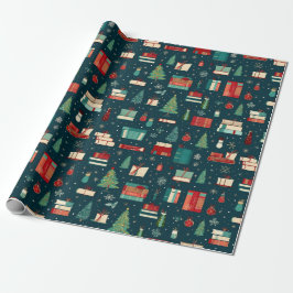 Papel De Regalo Navidades de sueño de los amantes del libro