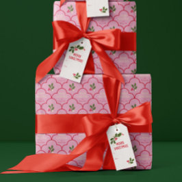 Papel De Regalo Navidades de tela de vieira rosa y roja