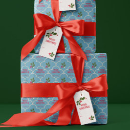 Papel De Regalo Navidades de tela de vieiras azules Personalizado 