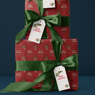 Papel De Regalo Navidades de tela de vieiras rojas oscuras