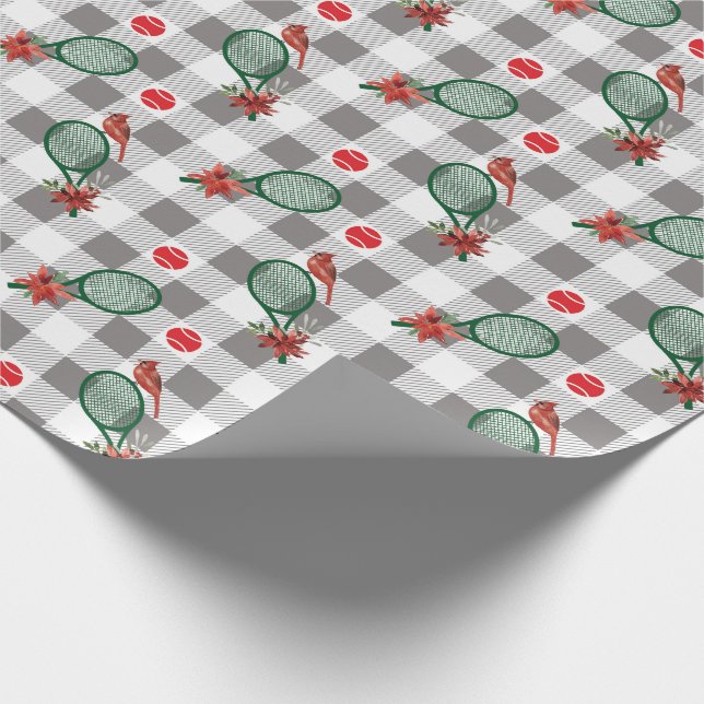 Papel De Regalo Navidades de tenis, chapa gris - búfala blanca (Esquina)