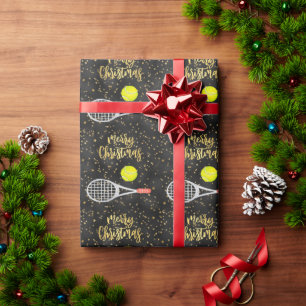 Papel De Regalo Navidades de tenis con raqueta y pelota