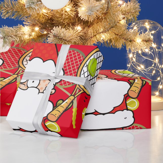 Papel De Regalo Navidades de tenis con Santa Claus (Vacaciones)