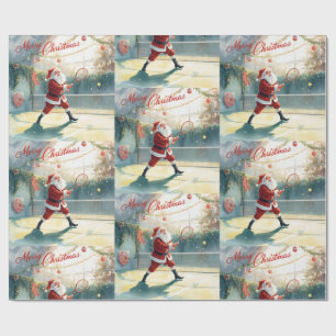Papel De Regalo Navidades de tenis con Santa Claus en la corte