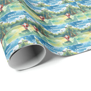 Papel De Regalo Navidades de tenis con Santa Claus en la corte