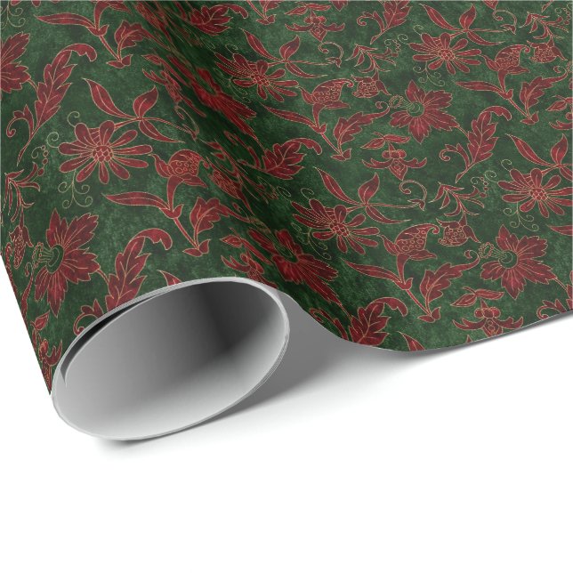 Papel De Regalo Navidades de terciopelo de vacaciones (Esquina del rollo)