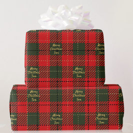 Papel De Regalo Navidades de texto de color verde y rojo añaden no
