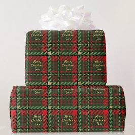 Papel De Regalo Navidades de texto de color verde y rojo añaden no