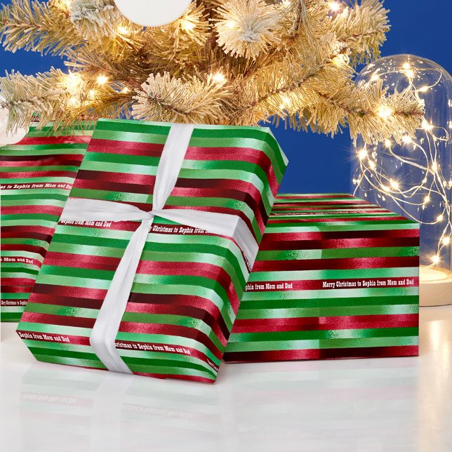 Papel De Regalo Navidades de texto personalizado de efecto shimmer (Subido por el creador)