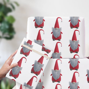 Papel De Regalo Navidades de Tomte Nisse ganan vacaciones rojas y 