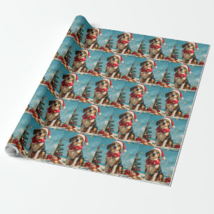Papel De Regalo Navidades de Treeing Walker Coonhound Vintage Beac