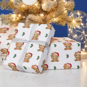 Papel De Regalo Navidades de Triceratops Animales de Invierno de v