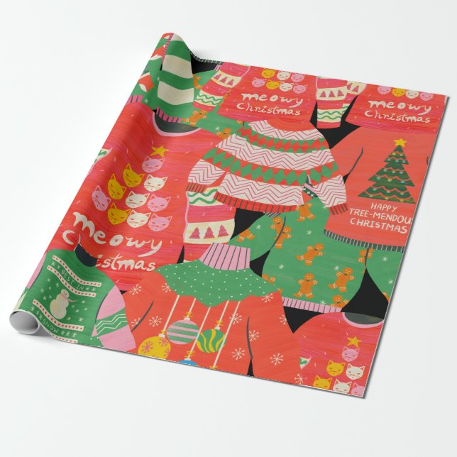 Papel De Regalo Navidades DE UGLY SWEATER (Desenrollado)