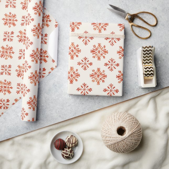 Papel De Regalo Navidades de vacaciones del patrón de copos de nie (Artesanía)