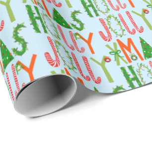 Papel De Regalo Navidades de vacaciones dulces de HOLLY JOLLY XMAS