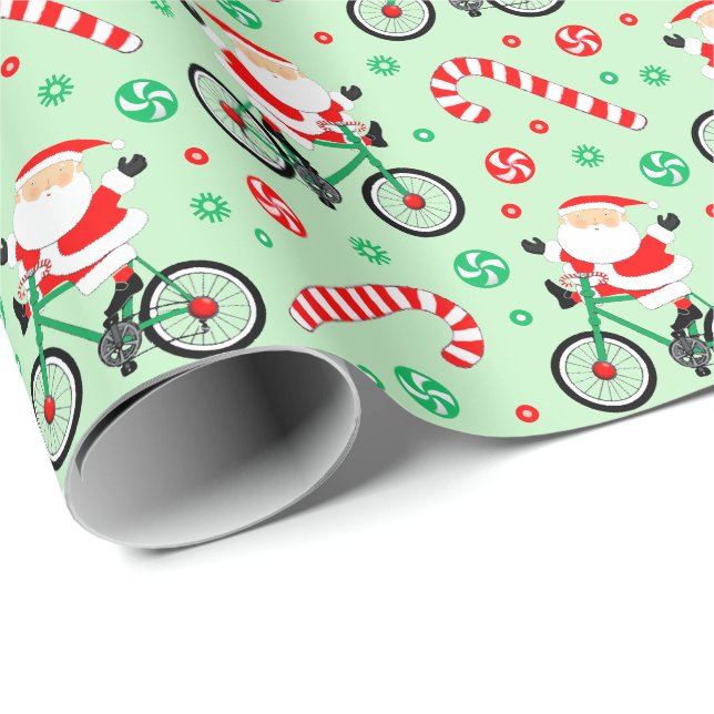 Papel De Regalo Navidades de vacaciones en bicicleta envueltos en  (Esquina del rollo)