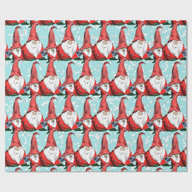 Papel De Regalo Navidades de vacaciones Gnomes Jolly (Superficie plana)