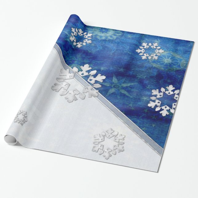 Papel De Regalo Navidades de Velas Azules (Desenrollado)