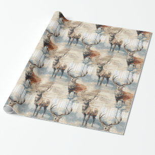 Papel De Regalo Navidades de venado ruso
