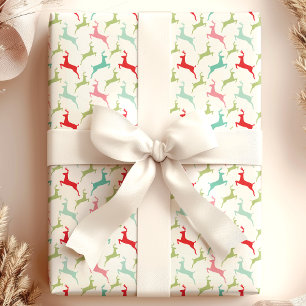 Papel De Regalo Navidades de venados multicolores