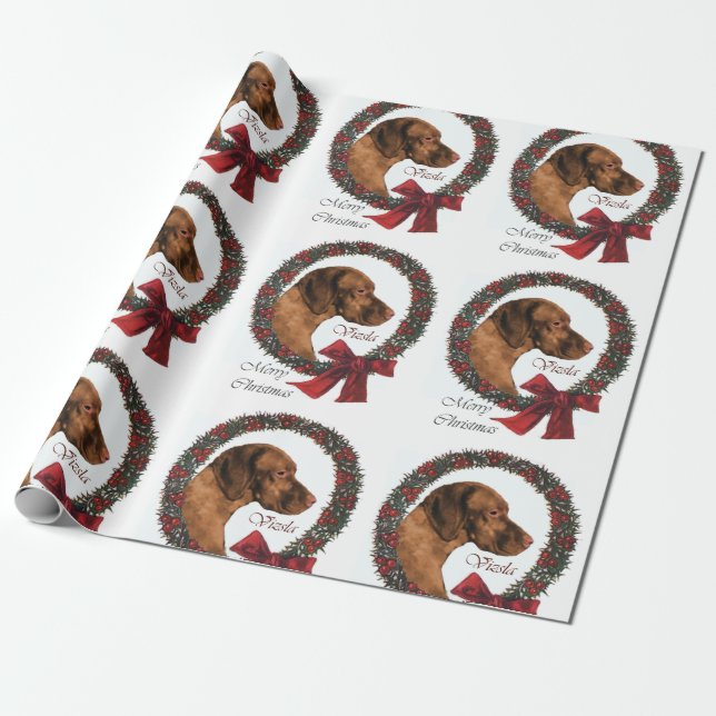 Papel De Regalo Navidades de Vizsla (Desenrollado)