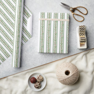 Papel De Regalo Navidades de Watercolor Burgundy Green Holly Garla