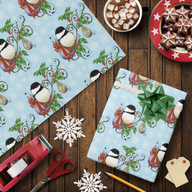 Papel De Regalo Navidades de Winter Chickadee (Subido por el creador)