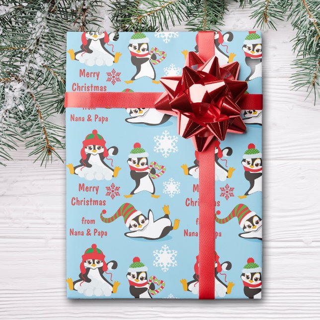 Papel De Regalo Navidades de Winter Fun Penguins (Subido por el creador)