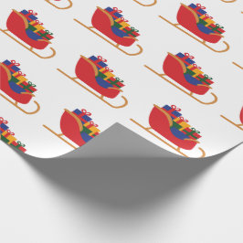 Papel De Regalo Navidades de Winter Sleigh Ride entregan blanco tr