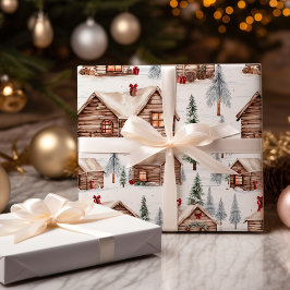 Papel De Regalo Navidades de Winter Wood Cabin