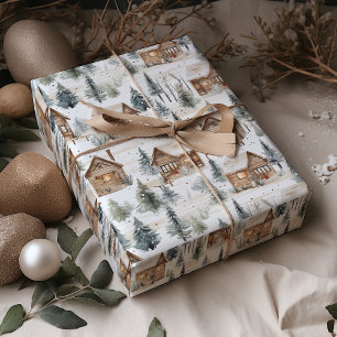 Papel De Regalo Navidades de Winter Wood Cabin