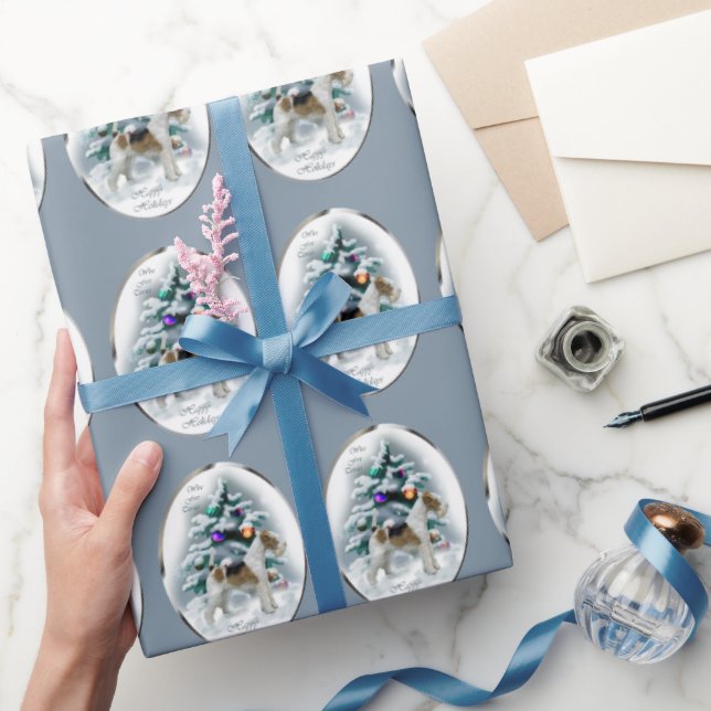 Papel De Regalo Navidades de Wire Fox Terrier (Regalar)