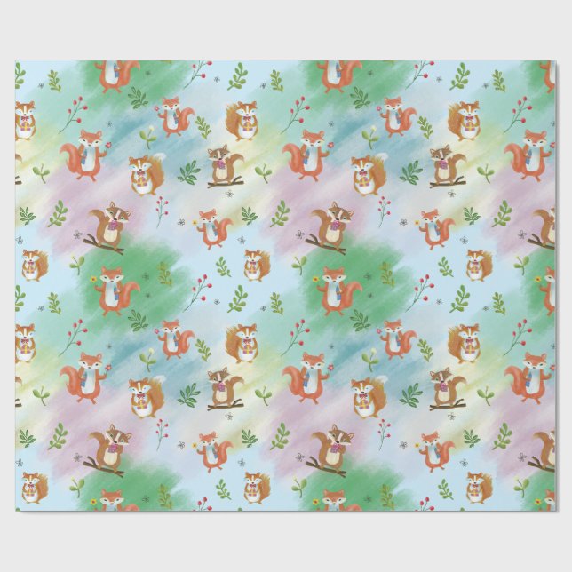 Papel De Regalo Navidades de Woodland Creations (Superficie plana)