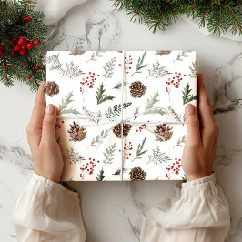 Papel De Regalo Navidades de Woodland Pine Rustic