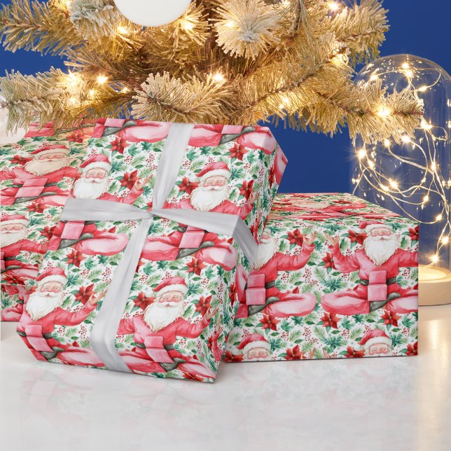 Papel De Regalo Navidades de yoga instructor de Santa Claus (Vacaciones)