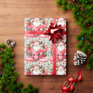 Papel De Regalo Navidades de yoga instructor de Santa Claus
