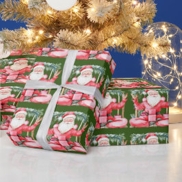 Papel De Regalo Navidades de yoga instructor de Santa Claus