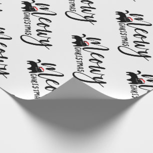 Papel De Regalo Navidades débiles del patrón de gato negro lindo