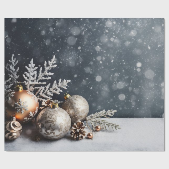 Papel De Regalo Navidades Decoración Vacaciones Gris (Superficie plana)