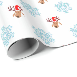 Papel De Regalo Navidades decorativos Santa Reindeer Snowflake