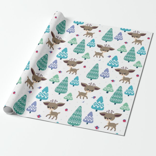 Papel De Regalo Navidades Deer (Desenrollado)