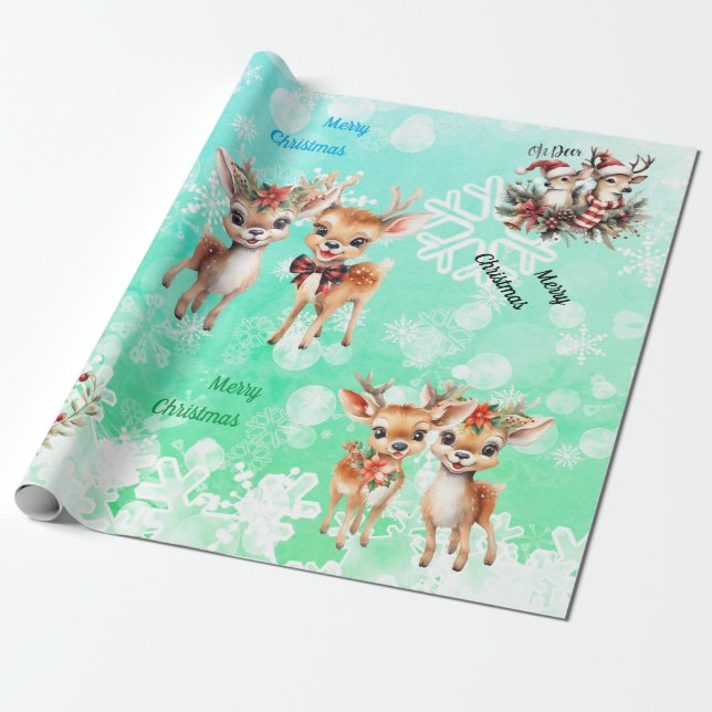 Papel De Regalo Navidades Deers (Desenrollado)