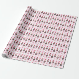 Papel De Regalo Navidades del Ballet Nutcracker de Gingham Rosa