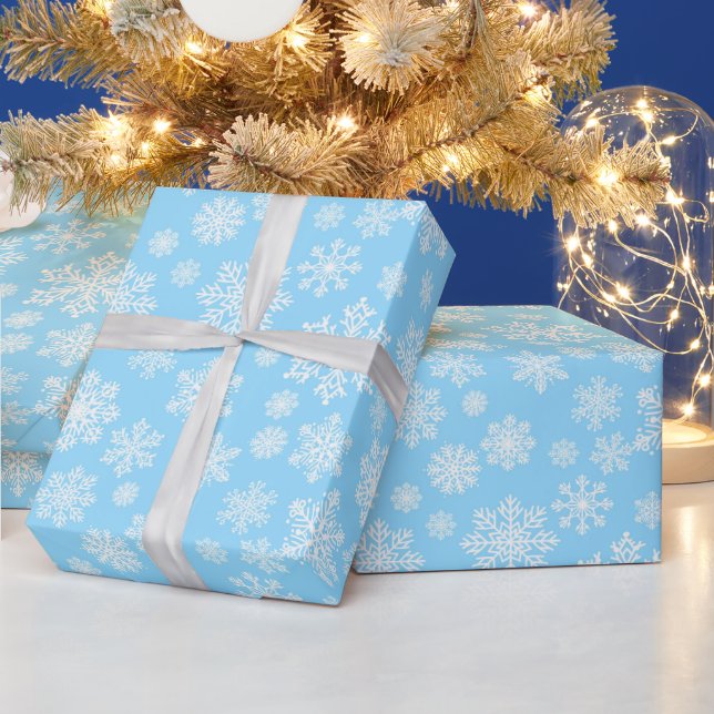 Papel De Regalo Navidades del Blue Winter Snowflakes (Vacaciones)